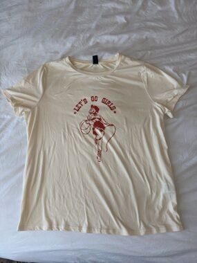 Graphic Tee with 'Let's Go Girls', Size XL